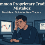 A stressed beginner trader looking at multiple charts and data on a computer screen, symbolizing confusion and emotional pressure in early trading stages.