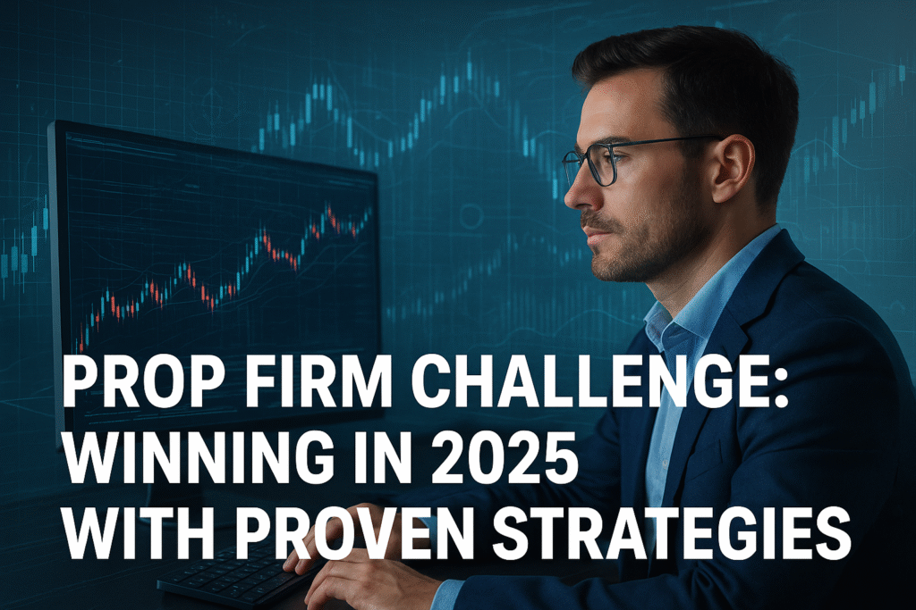 Trader preparing for a prop firm challenge in 2025 with focus on risk management, consistency, and evaluation rules.