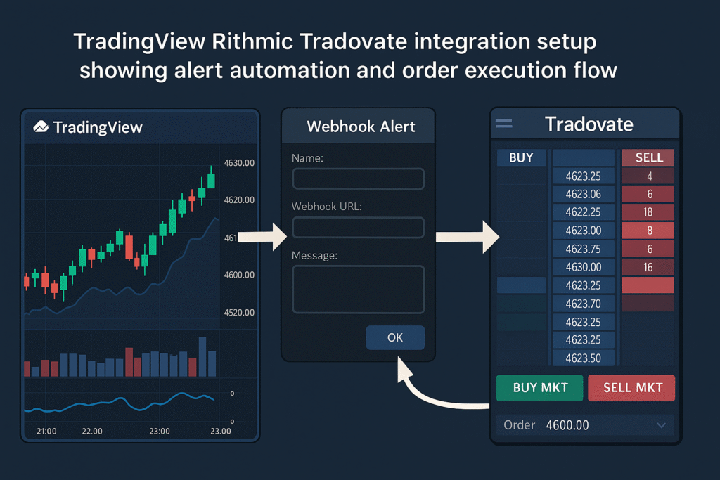 TradingView + Rithmic + Tradovate Integration Flowchart
