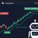 Trading dashboard with auto trail stop-loss adjusting in real-time using a Tradovate automated bot integrated with TradingView.