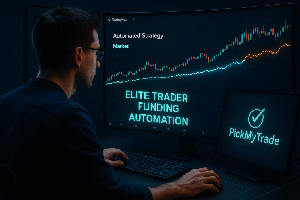 PickMyTrade-powered automation tested against Buy and Hold strategy on Elite Trader Funding automation dashboard